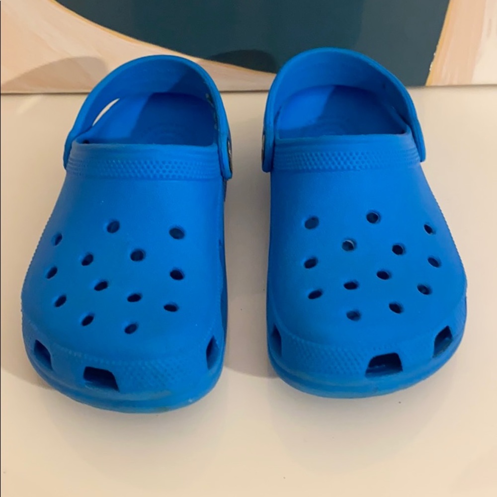 Blue Crocs, size 12-13